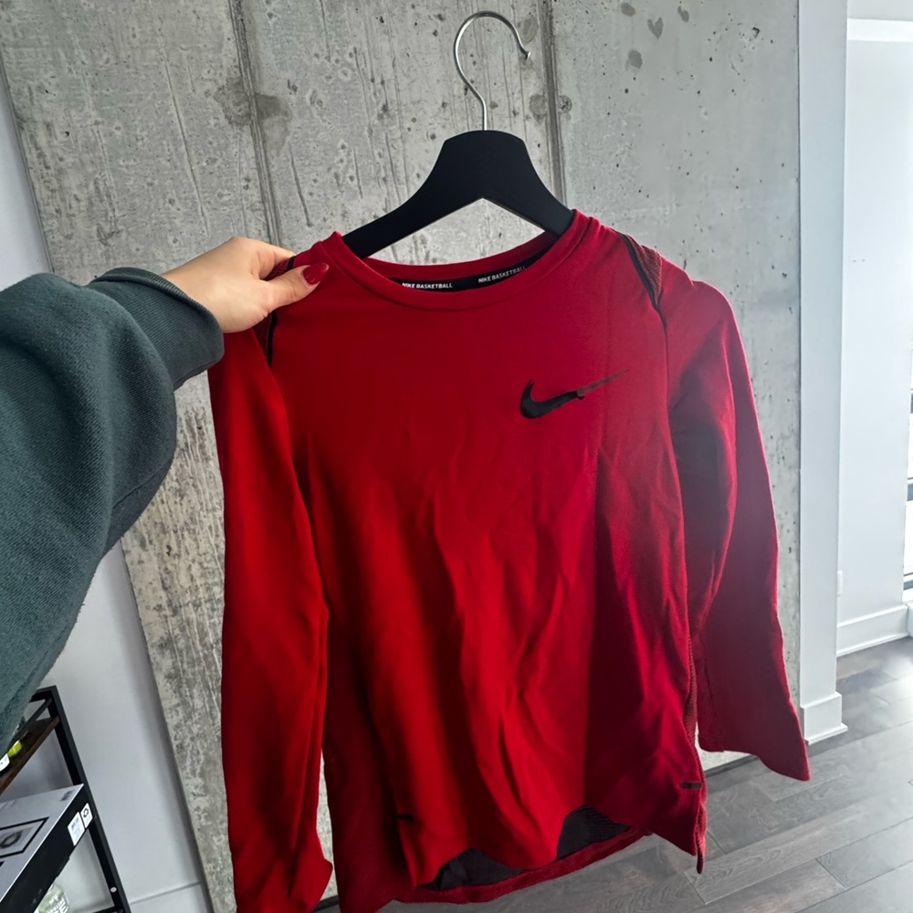 Nike Basketball Red Long Sleeve Shirt